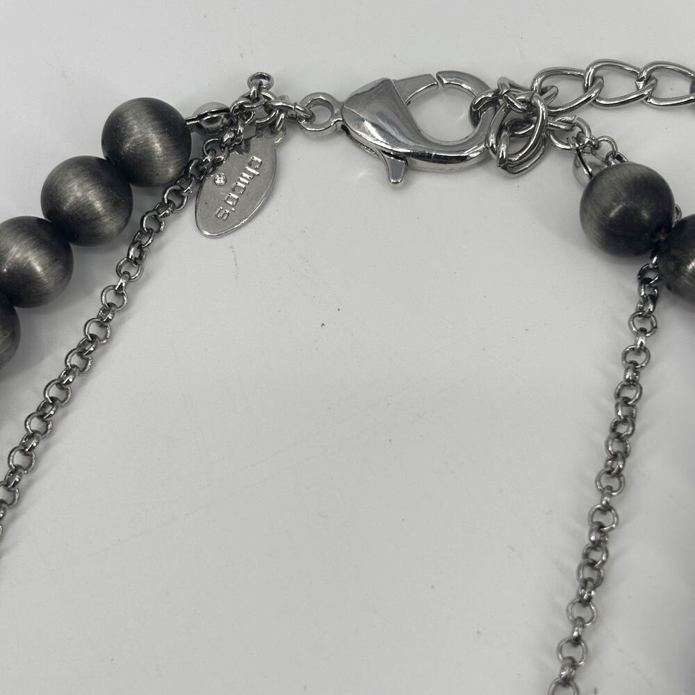 Chico’s Double Layer Beaded Charm Necklace 24" – Boho Mixed Metals Southwestern‎ - Picture 5 of 6